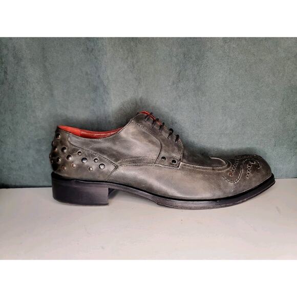 Jo Ghost Gray Leather w Metal Studs Casual/Dress Shoes Made In Italy US 8 EU 41 main image 6